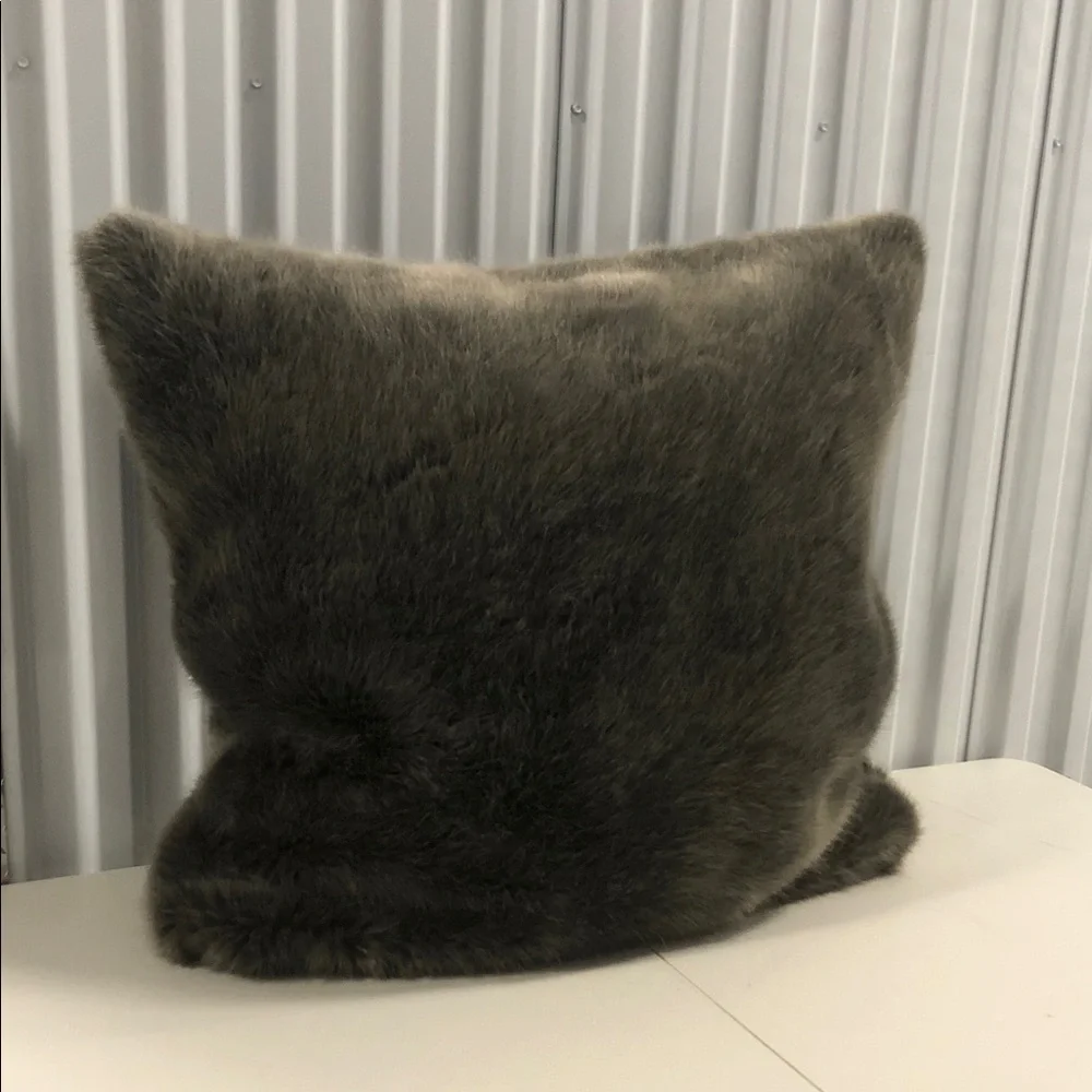 Restoration Hard Plush Faux Fur Square Throw Pillow